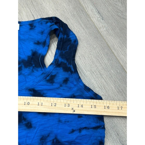 Goldie Lewinter Tank Top Womens Small Blue Black Tie Dye Pima Cotton Summer - Picture 3 of 7